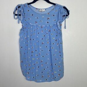 Erin Blair swimmer novelty print cap sleeve tank